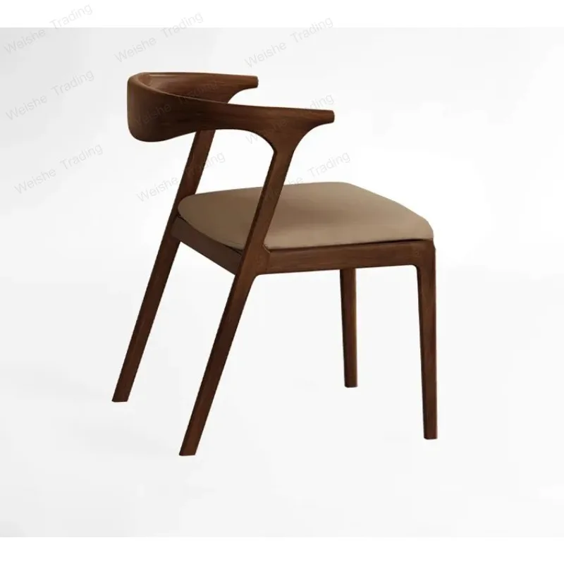 

Modern Nordic Solid Wood Dining Chairs, Minimalist Coffee Shops, Home Restaurants, Leather Backrests, Dining Tables, Chairs