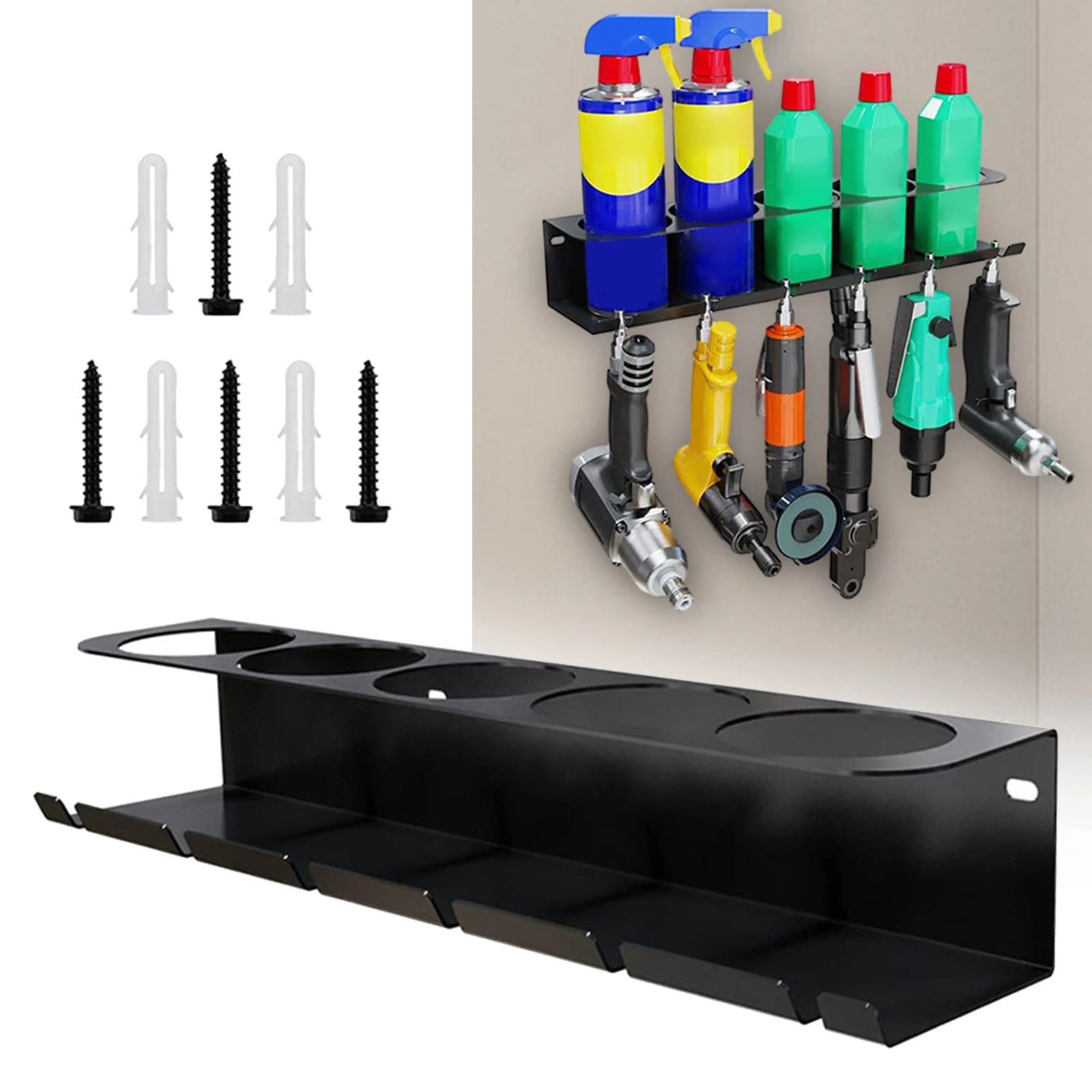 Wall Mounted Rack Spray Bottle Holders Electric Tool Manager Multifunctional Metal Storage Box For Car Garage And Work Area