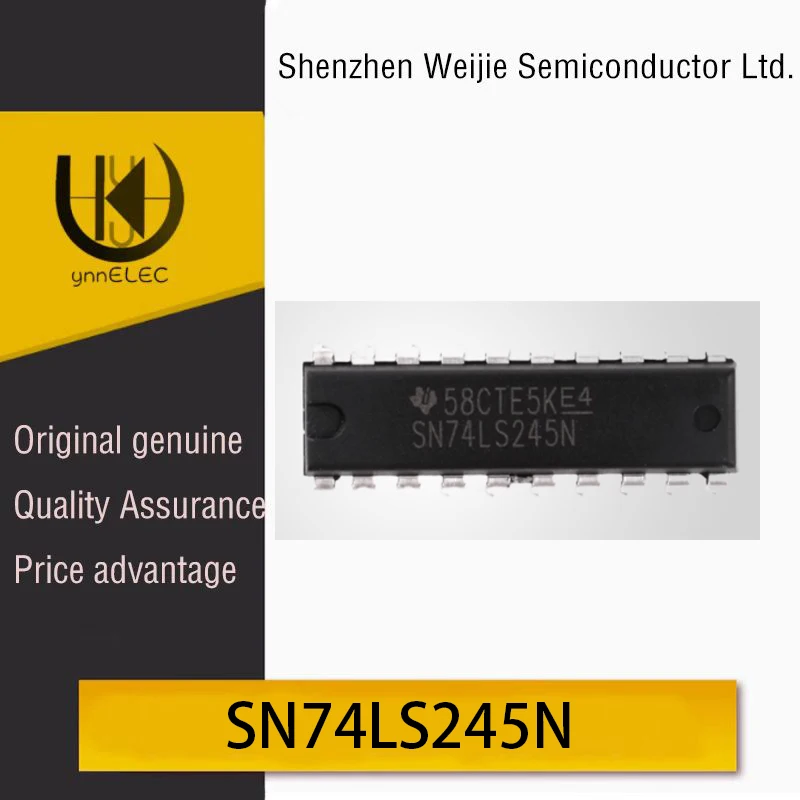 Genuine Original Direct-Plug SN74LS245N Three-State Bus Transceiver Logic Chip Silk-Screen Marked DIP-20 Package