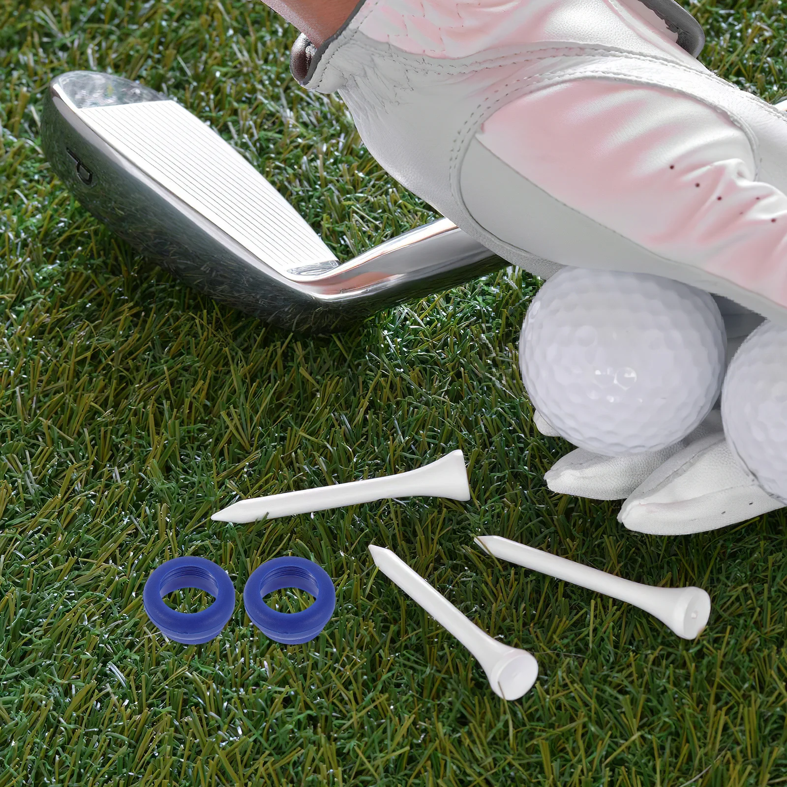 

2pcs Sbr Grip Positioning Ring Non-Slip Golf Training Equipment Swing Alignment Retention Practice Aid Golf Warm Up Tool