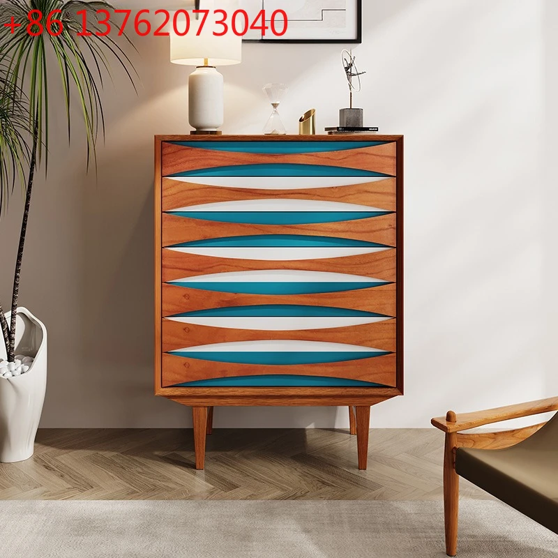 Modern Smiley Face Wudou Household Wall Cherry Wood Decorative Cabinet Medieval Household Bedroom