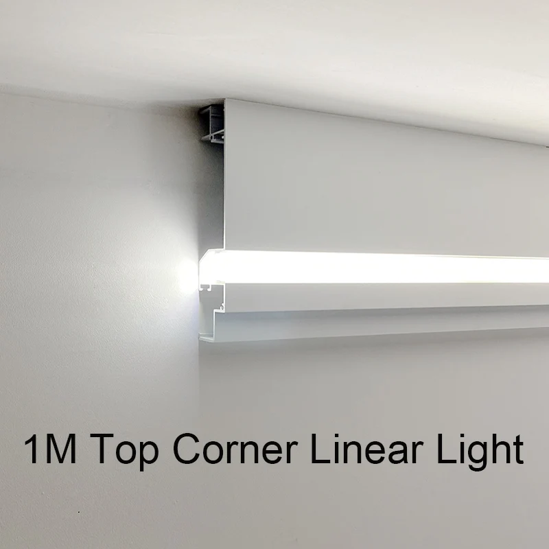 

1m Top Corner Extrusion Aluminum Profile For Ceiling Lighting LED Channel Diffuser Housing Double Eyelid Linear Lamp