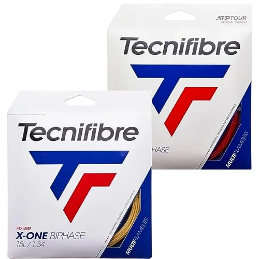 Tecnifibre X-One Biphase Tennis String Set Multipacks 2-4-6-8 Packs Multicolor Durable High Tension Performance