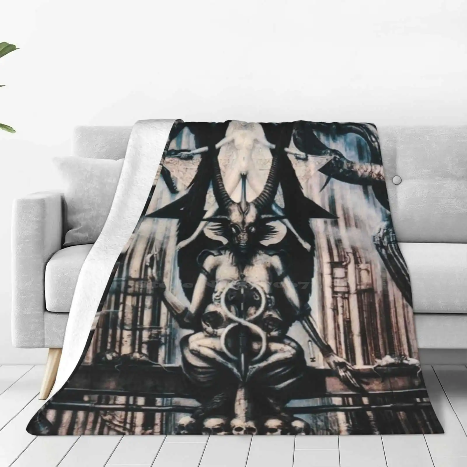 Necronomicon Hr Giger Blanket Soft Warm Travel Portable Blanket Necronomicon Horror Hr Giger Occult Hp Lovecraft Thelema