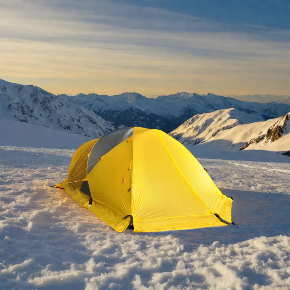 Mountaineering season snow mountain tent 3p camping alpine desert snow line windproof rainproof hiking tent with snow skirt