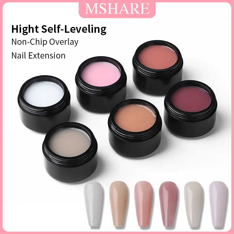 Mshare 50g rosa Französisch Maniküre Builder Nagel gel für Nägel Verlängerung Overlay Stärkung selbst nivellierende schnelle Aufbau Gel