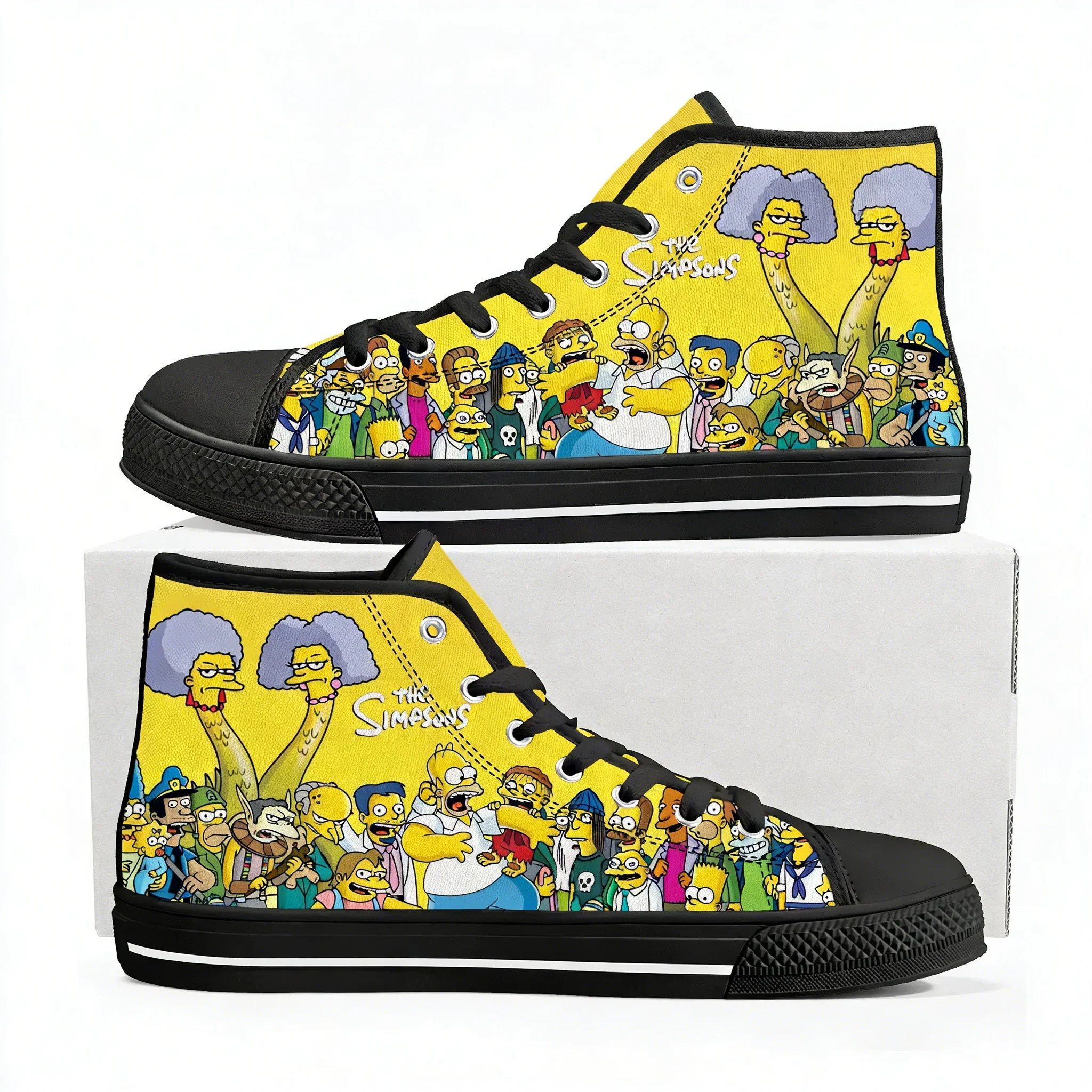 

Высокие кроссовки S-Simpsonss для мужчин, женщин и подростков, высококачественные кеды из канваса с 3D-принтом, повседневная обувь для пар, персонализированная обувь