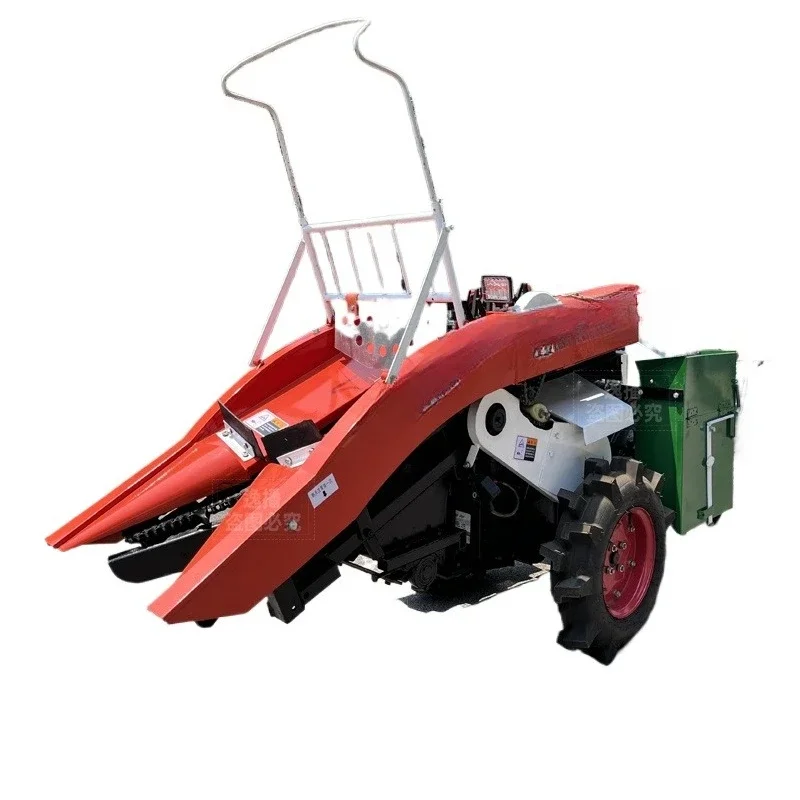 Small agricultural corn harvester Riding type corn harvester Straw crushing single ridge automatic