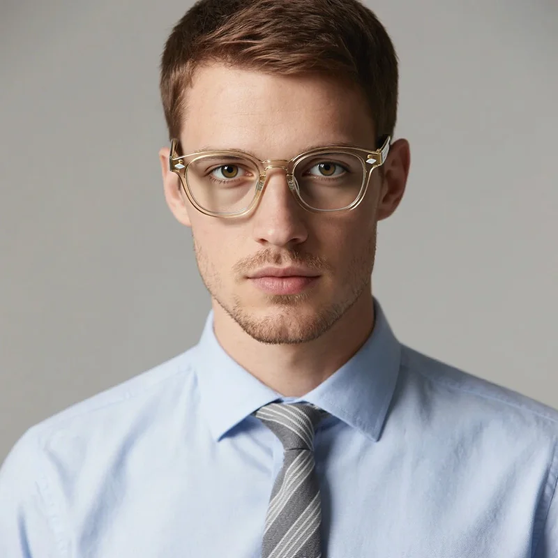 Сплошные цветные ретро очки без рецепта Johnny Depp, модная оправа, круглая качественная ацетатная оправа, декоративные очки