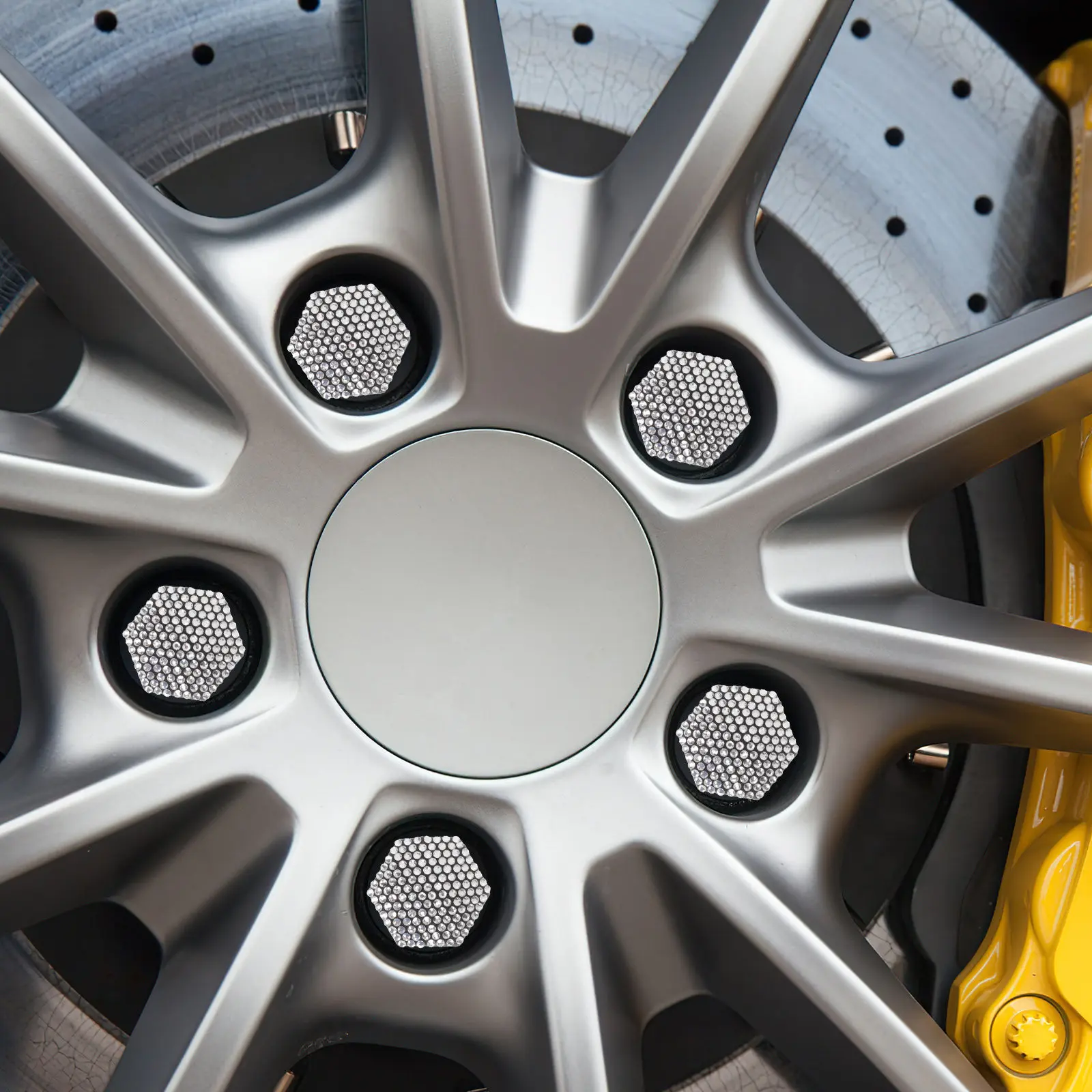 

20pcs Bling Lug Nut Covers Wheel Hub Caps Car Exterior Accessories Rustproof Screw Protectors Stylish Decor For Women