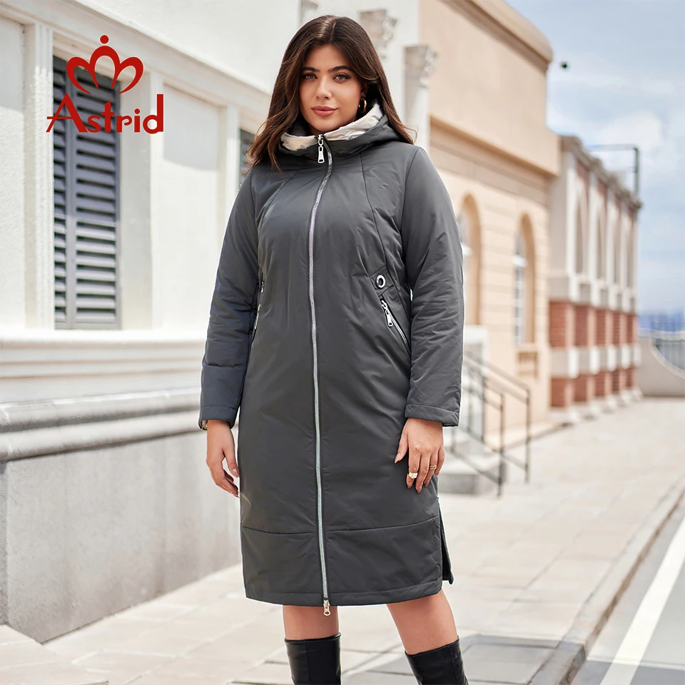 Astrid New Women's Autumn Winter Parka Plus Size Woman Clothing Long Padding Warm Hood Female Jacket Coats Split Hem Outerwears