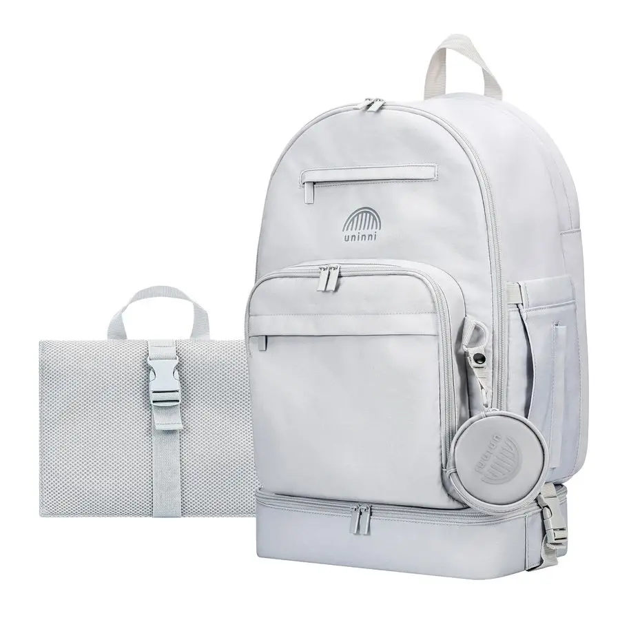 

Large Diaper Bag Backpack for Moms amp DadsBaby Diaper Bag with portable Changing Pad, Removable Pacifier Case Grey