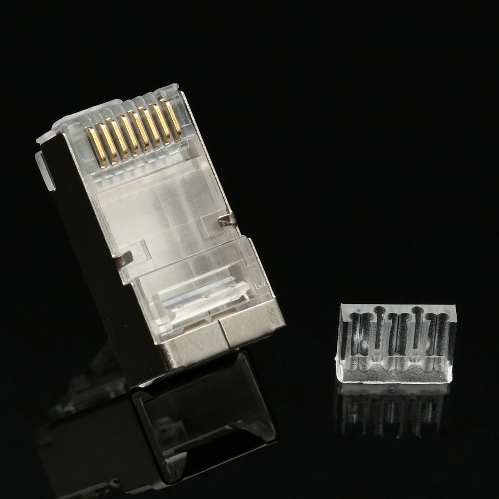 xintylink cat6 rj45 connector ethernet cable plug shielded gold plated network stp rj 45 8p8c cat 6 jack modular terminals 50pcs