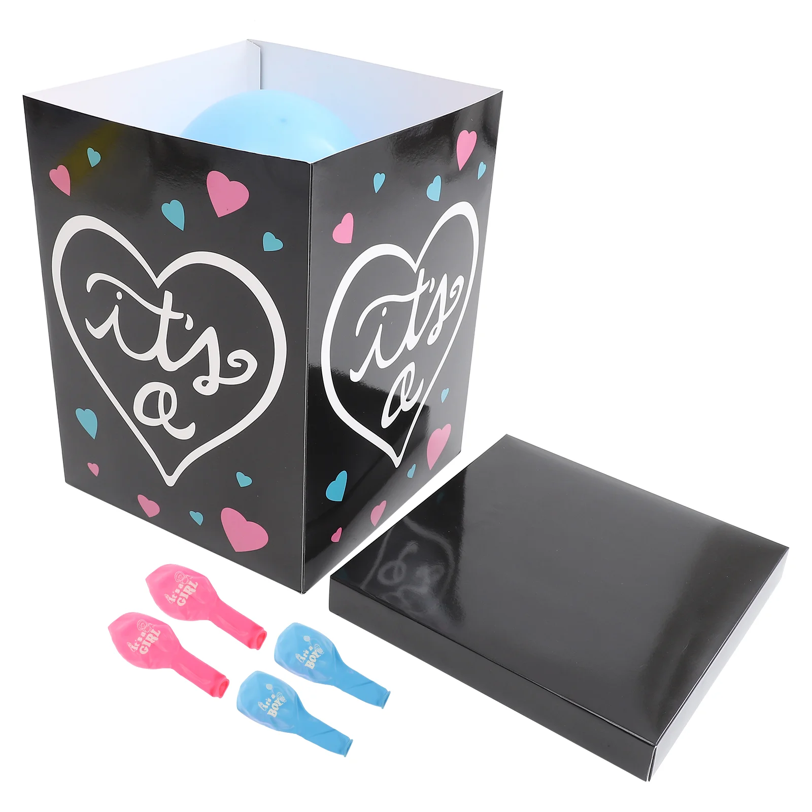 Gender Reveal Decorations Box Pink Party Balloon Boxes Prediction Kit White Card Printing Baby