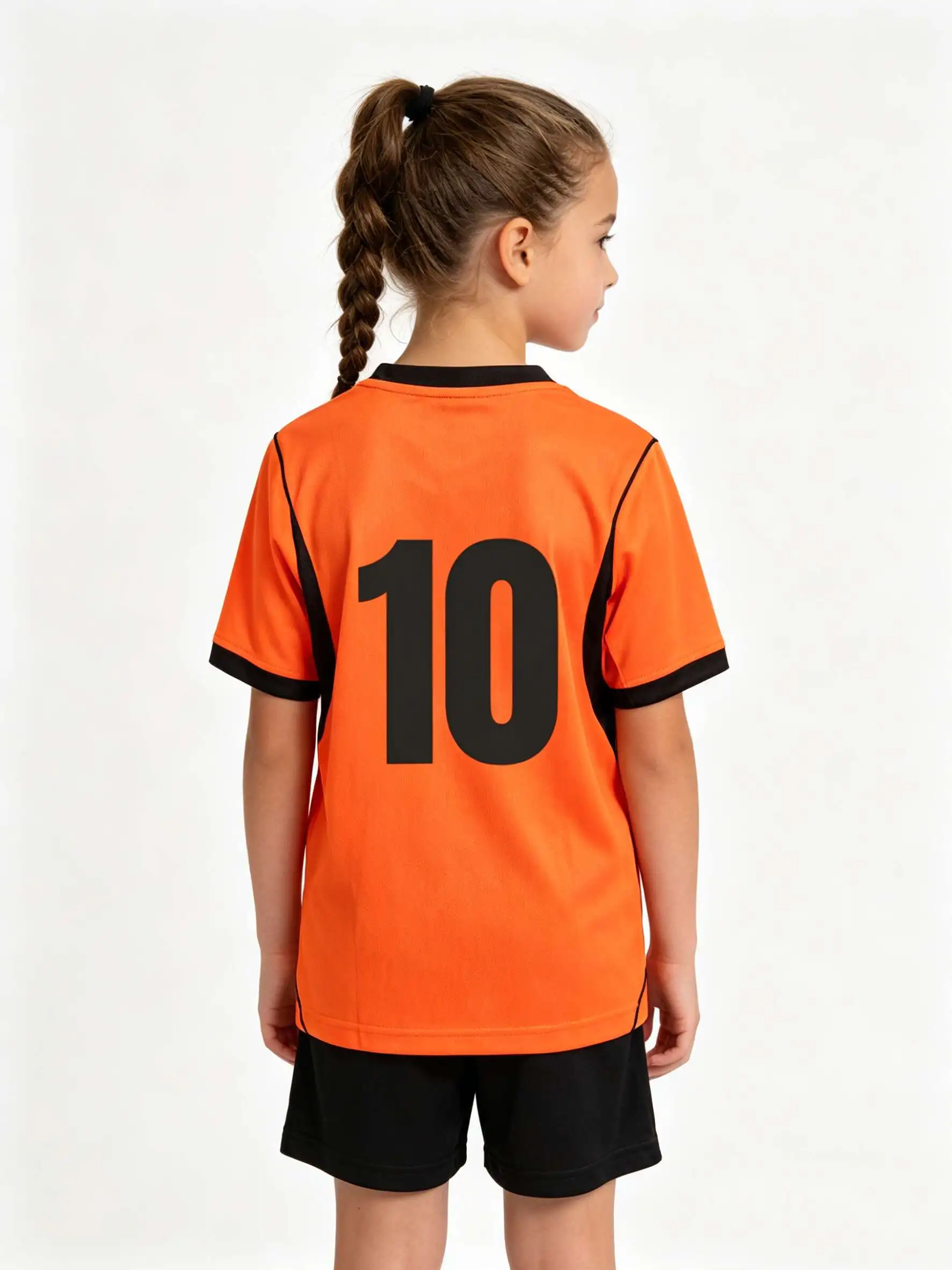 26/27 Unisex Blank Soccer Jersey Set, Kids & Adults Training Uniforms for  Orange  School Sports, Running & Team Events view 4