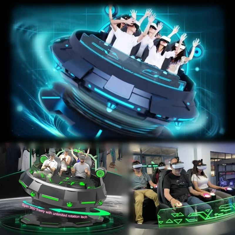 5-Seater UFO VR Gaming Machines 360 Degree 9D Virtual Reality Chair MR Equipment For Theme Park Cinema Simulator