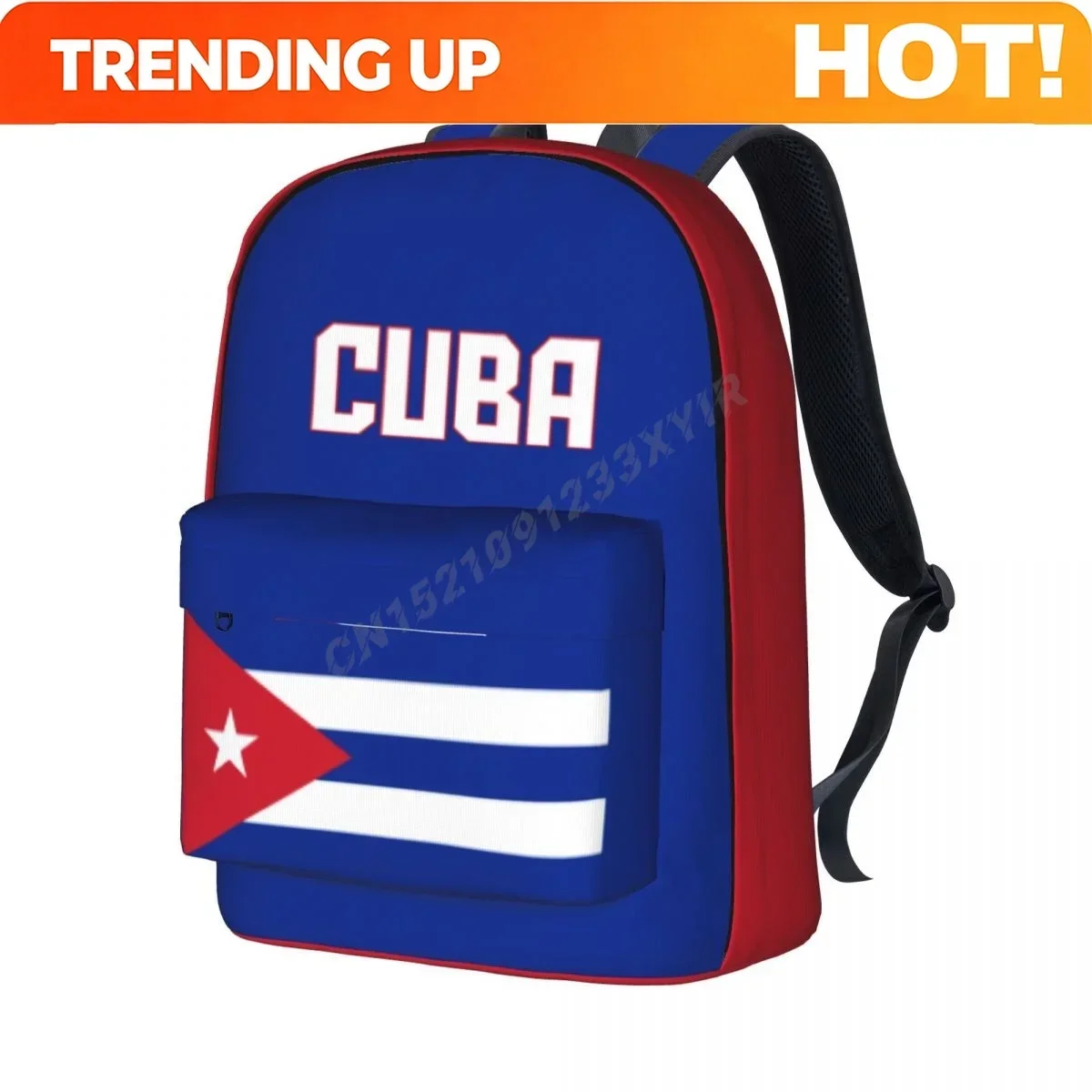 Custom Bag Unisex Backpack Cuba Flag Cuban Stitch Schoolbag Messenger Bag Case Laptop Travel Bag Mochila Gift
