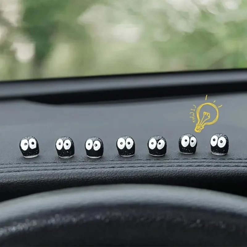 5/10/20/50pcs Cute Black Elf Car Interior Decoration Funny Auto Center Console Rearview Mirror Cute Ornaments for Car Accessorie