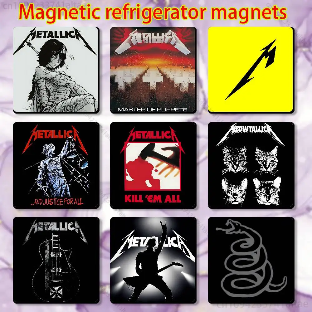 

M-Metallica Band Fridge Magnet Personalized Magnetic Durable Plastic Square Picture Surface Fridge Magnets