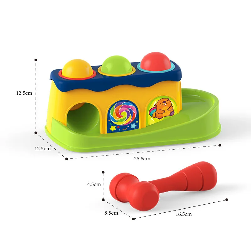 Jouet boule de martelage pour enfants, jeu interactif amusant, développe les motricité et la reconnaissance des couleurs, cadeau d'apprentissage préscolaire pour les tout-petits