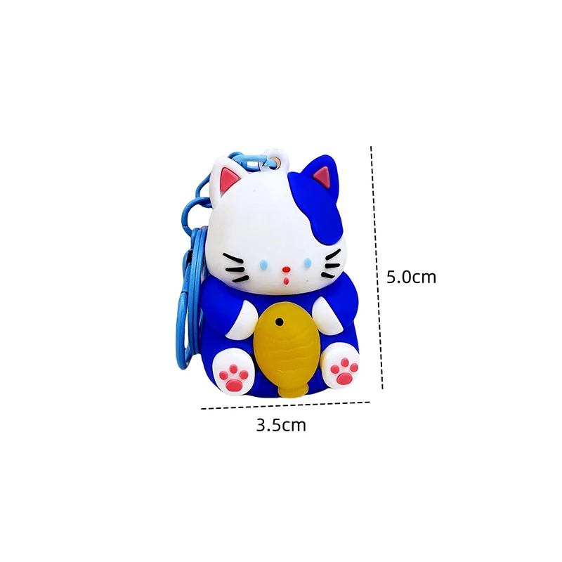 Cartoon Cute Creative Luminous Cat Keychain Pendant Trendy Personalised Fortune Cat Car Key Chain Backpack Decoration Small Gift