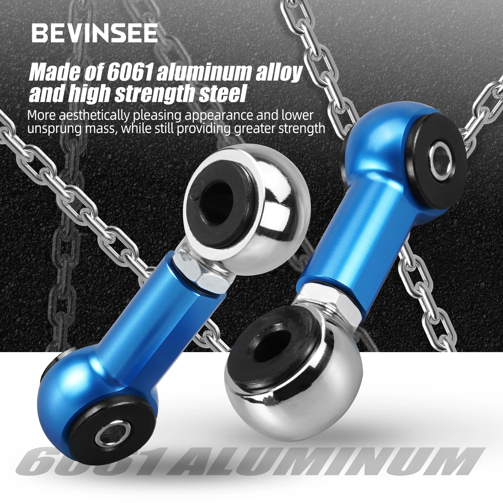 BEVINSEE Adjustable Rear Anti Roll Bar Stabiliser Drop Links Kit For BMW E46 320i 323i 325i 328i 330i 316i 318i 1999-2006