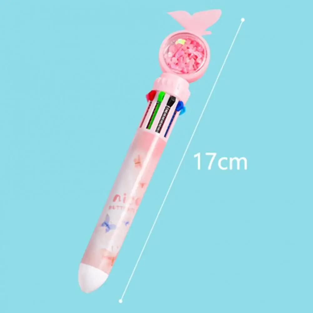 ปากกาลูกลื่นโครงสร้างแข็งแรงทนทานพลาสติกป้องกันการเสียรูป 10 in 1 ปากกาลูกลื่นแบบพับเก็บได้อุปกรณ์การเรียนสําหรับนักเรียน