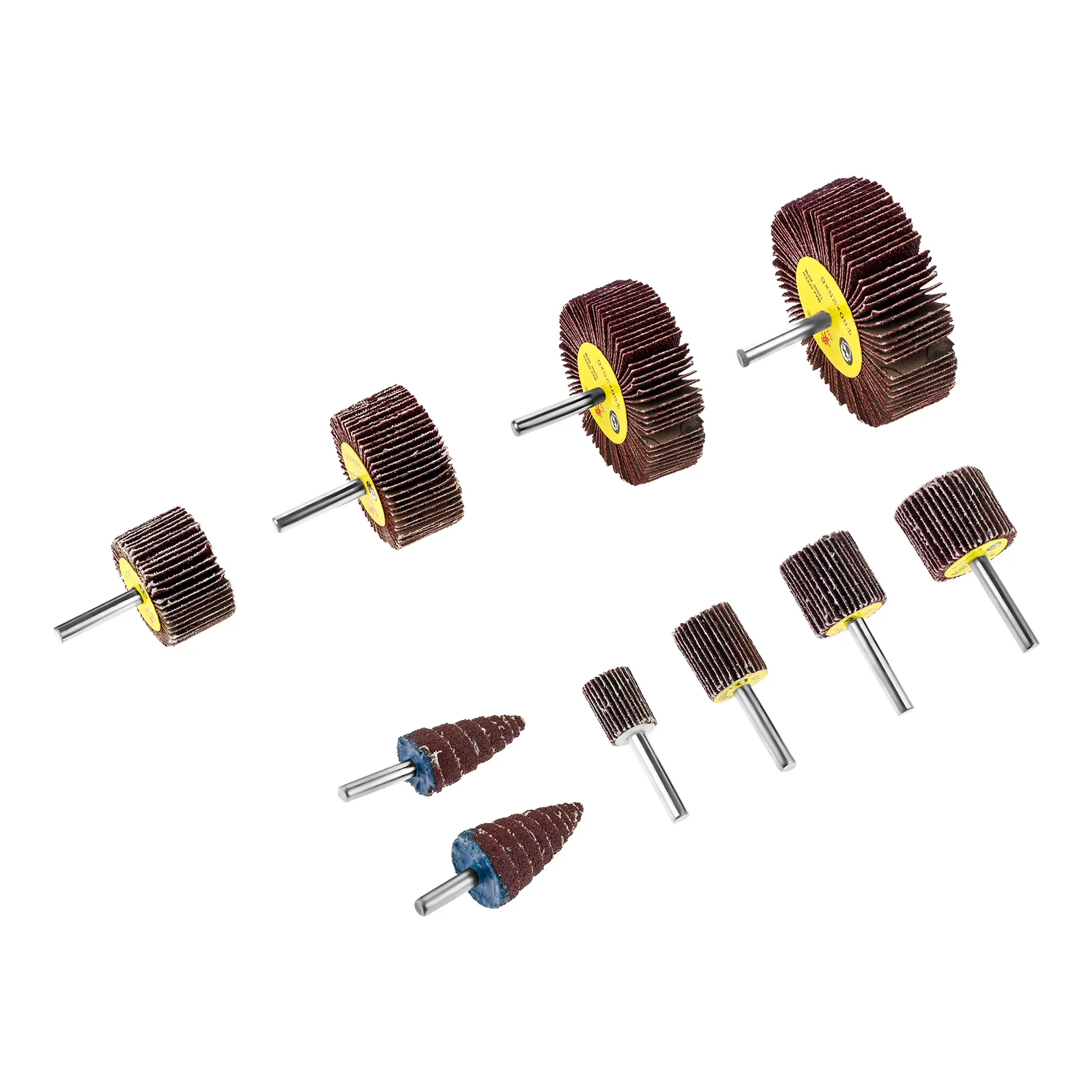 20Pc 80 Grit Sanding Flap Wheel Cylindrical Cone Shape Abrasive Sandpaper Flap 6mm Shank Drill for Deburring Grinding Polishing