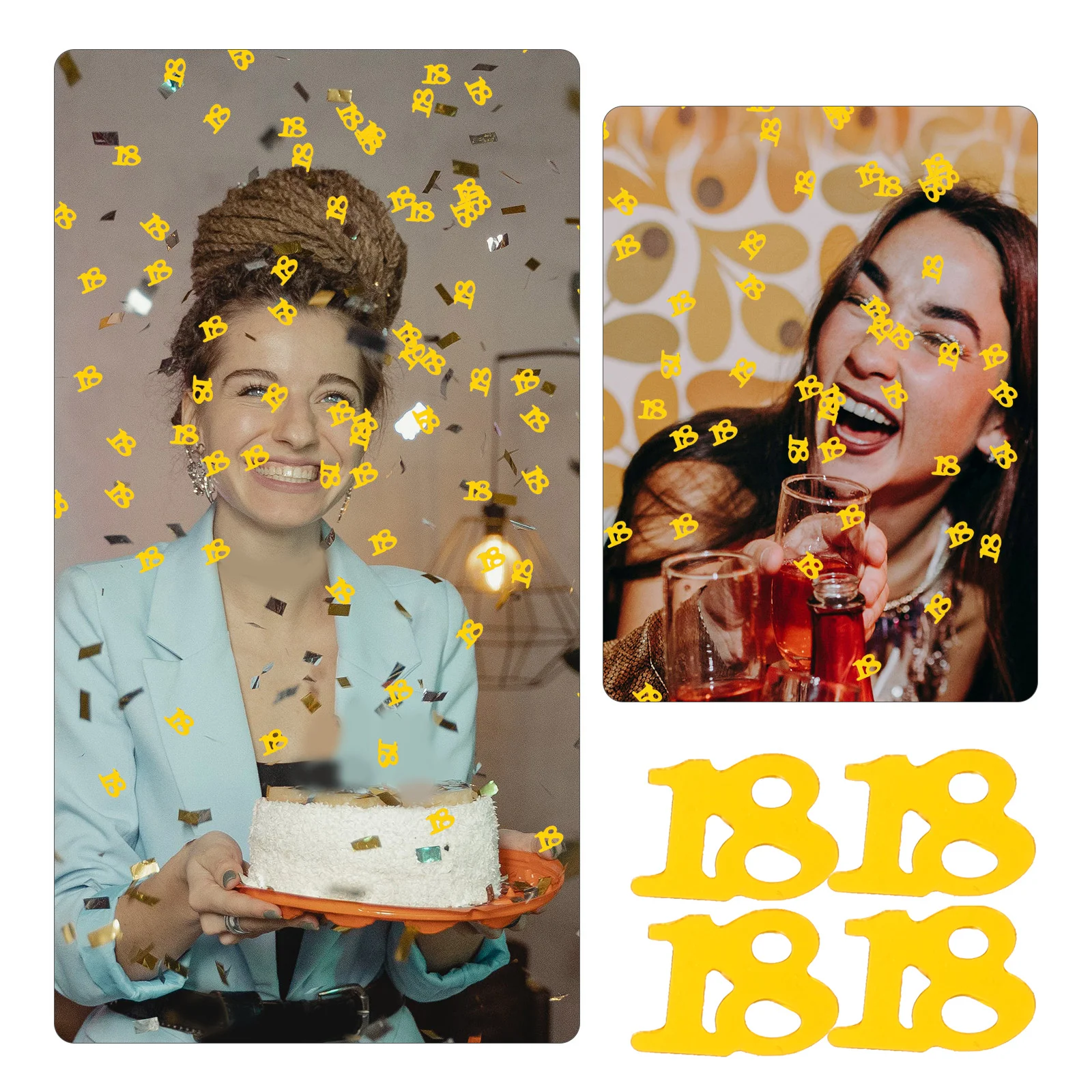 

1200Pcs Premium Sequins Confetti with Number Design Reusable Party Decor for Birthday Anniversary Table Scatter Golden