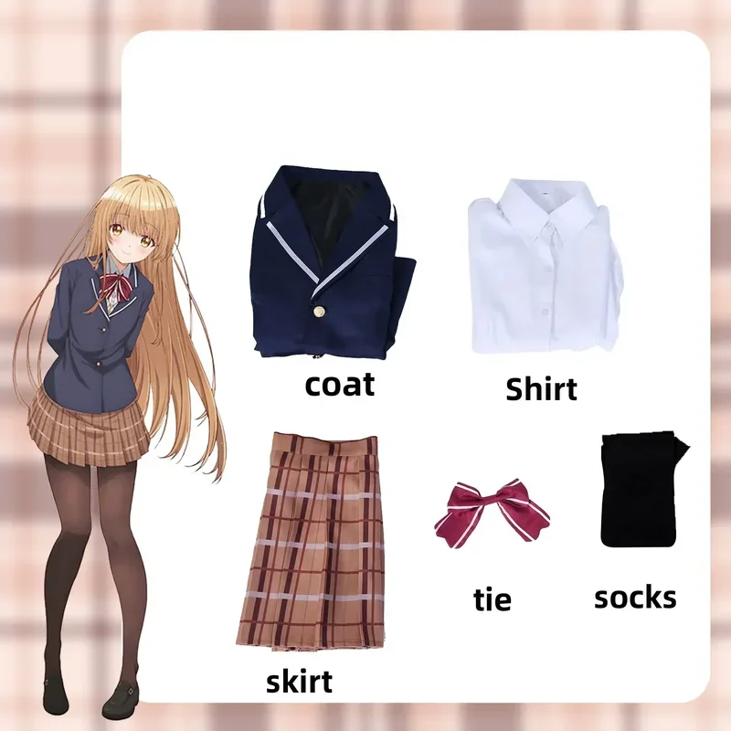 FC6Anime The Angel Next Door Spoils Me Rotten Shiina Mahiru Cosplay Costume Wig JK School Uniform Skirt Woman Kawaii Campus@FC8！