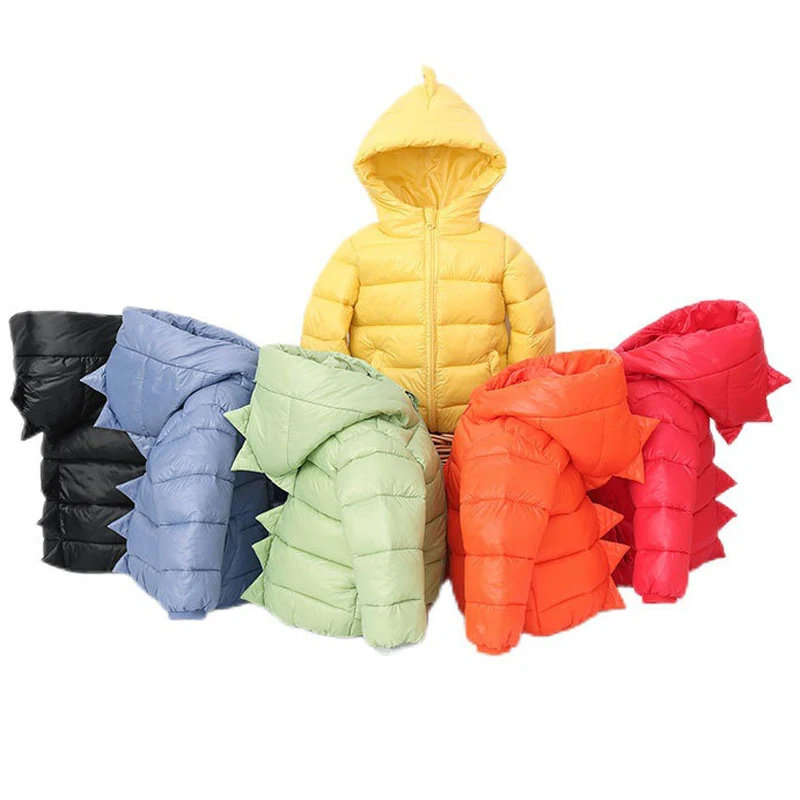 

Winter Hooded Plush Warm Cotton Jacket Boys And Girls Cartoon Casual Down Coat Beibei Fashion Children's Clothing 1-7 Years Old