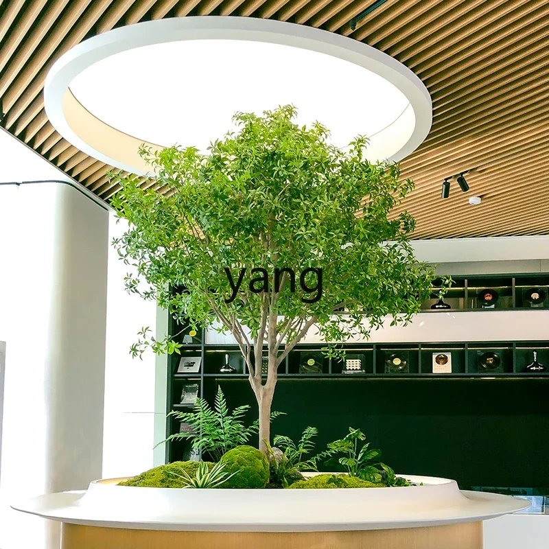 YJQ high-end horse drunk wood simulation plant window landscaping interior decoration bionic green plants large fake tree simple