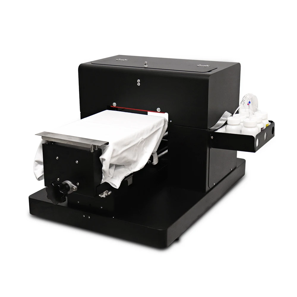 DTG Printer A4 6 Colors Direct to Garment Printer A4 DTG Flated T-Shirt Printing Machine for Dark and Light T-Shirt Clothes