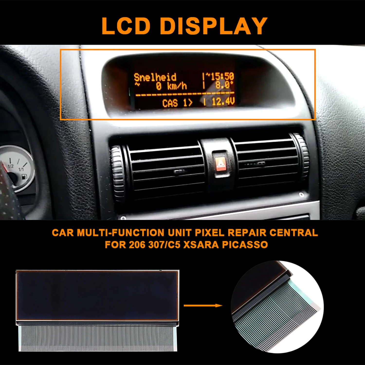 5 Inch Car Dashboard Central Navigator LCD Screen Display For Peugeot 206 307 Citroen C5 Xsara Picasso Car Display Accessories
