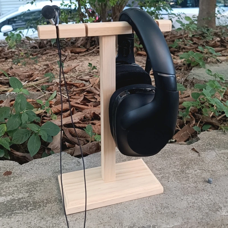 Madeira maciça Headphone Stand, Headset Hanger, Display Stand, moderno, estilo minimalista, telefone móvel