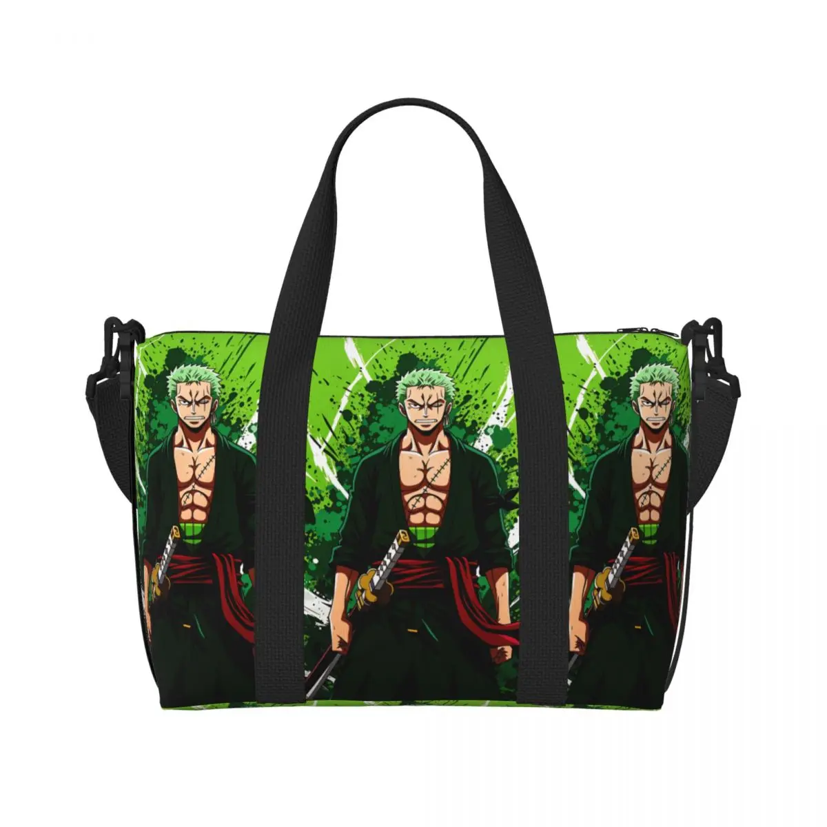 Bolsa de Playa Personalizada de Zoro de One Piece para Mujer, Extra Grande, para Gimnasio, Viajes, Compras, con Diseño Clásico de Anime y Manga