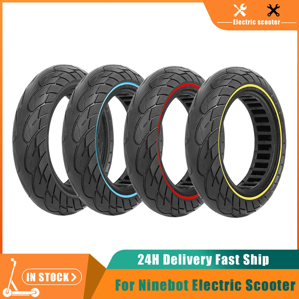 60/70-6.5 Hollow Honeycomb Solid Tire For Ninebot Max G30 Electric Scooter Explosion-Proof 10X2.5 Shock-absorbing Tubeless Tires