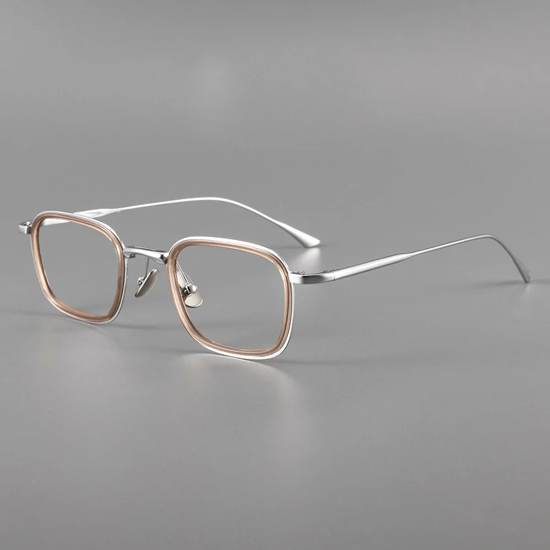 Ultra Light Pure Titanium Glasses Fashion Retro Square Eyewear Luxury Business Myopia Optical Prescription Frames Man 19052