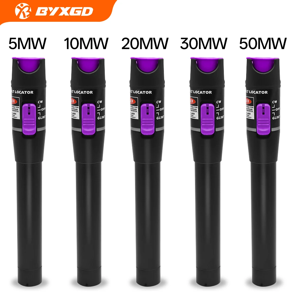 BYXGD Visual Fault Locator 30KM Fiber Optic Red Light Pen 10/20/30/50mW FC SC ST Tester VFL Cable Tester  for Telecom FTTH CCTV