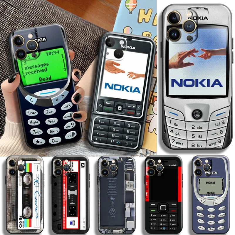 Vintage Nokia Tape For Apple iPhone 13 12 11 Pro Max 13 12 Mini X XR XS Max 5 6 7 8 Plus Phone Case Silicone Cover Coque funda