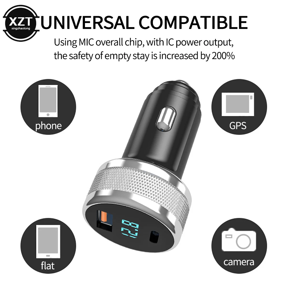 New Pattern 36W Dual USB Car Charger Fast Charging For iPhone Xiaomi Huawei FCP AFC QC3.0 Type C Car Phone Charger PD18w+QC18w