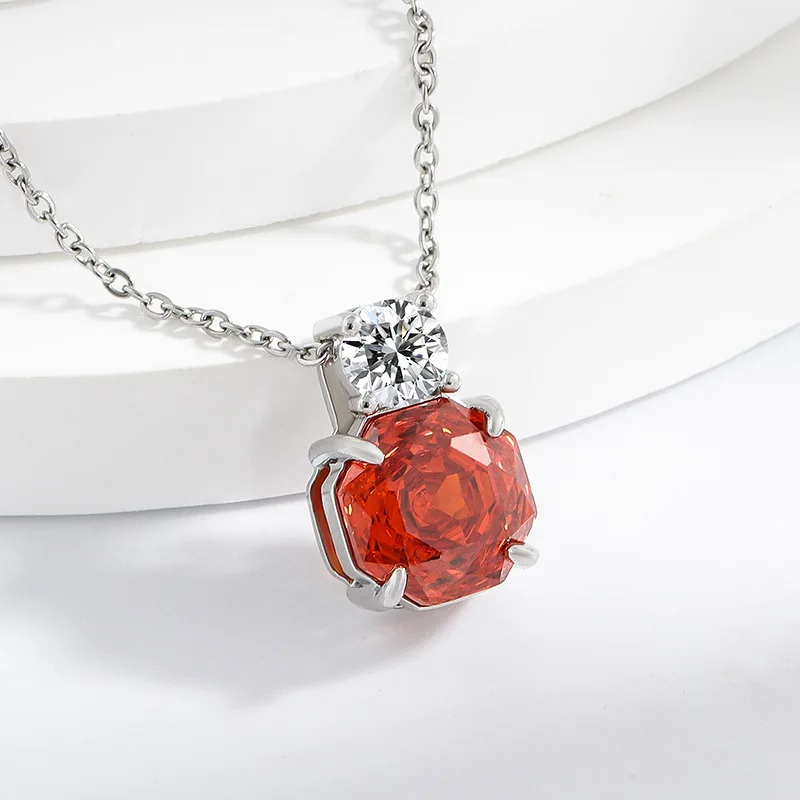 925 pure silver anti-allergy millennium rose cut necklace for ladies, fashionable party jewelry, exquisite gemstone accessory