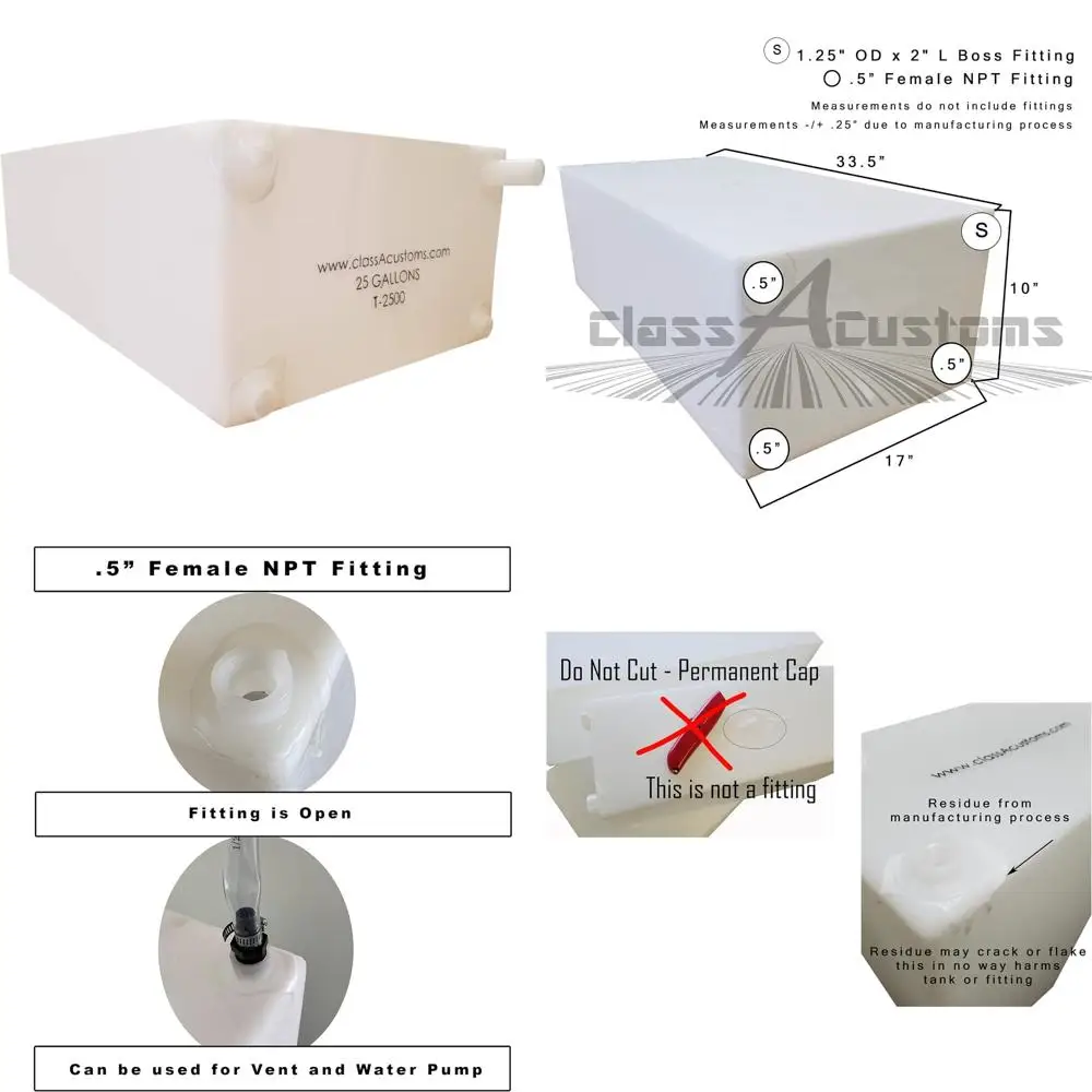 خزان مياه طازج ورمادي RV، سعة 25 جالونًا، تصميم منفوخ لراحة