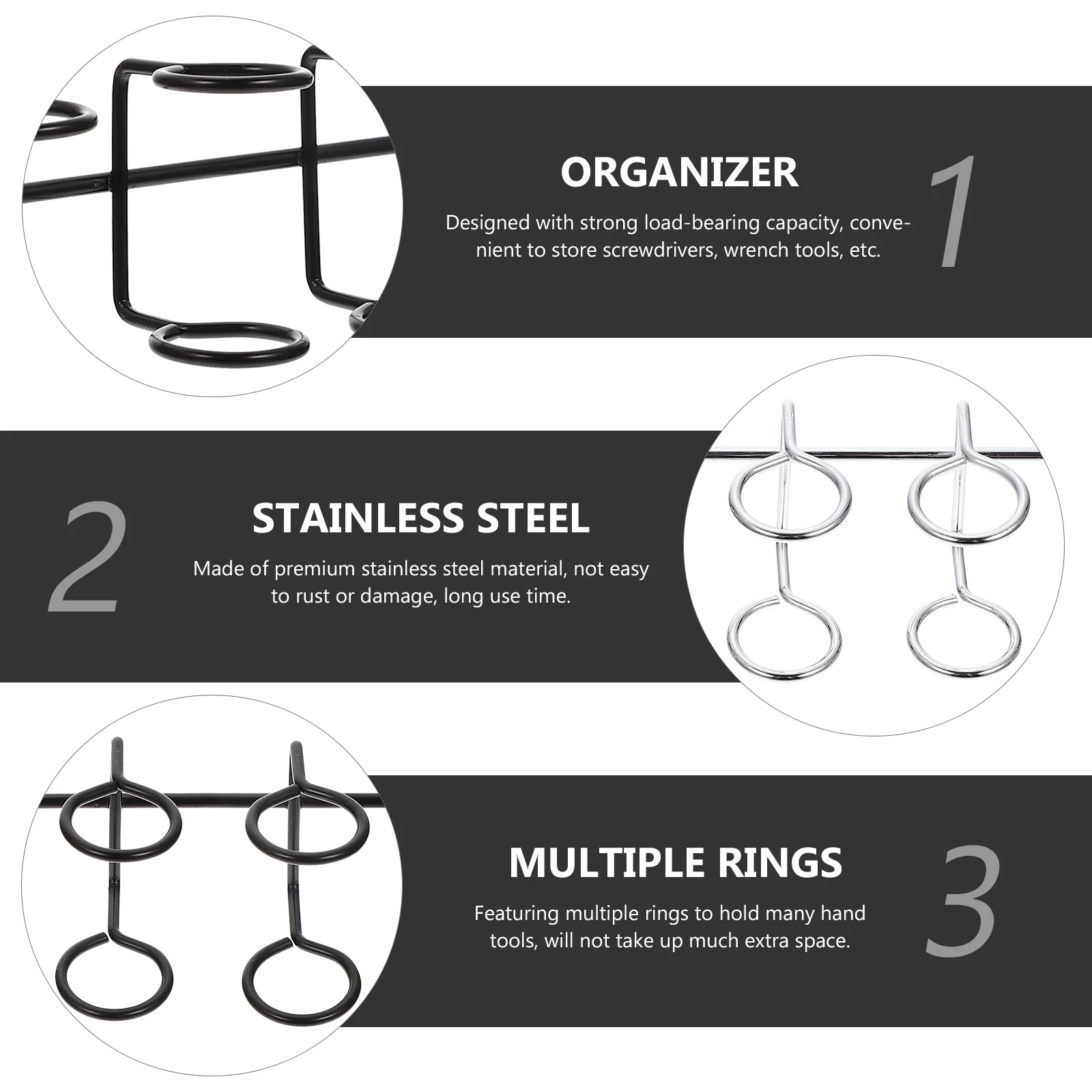 Uchwyt na śrubokręty wielokomorowy, 4 szt., do warsztatu, organizer na śrubokręty do tablicy perforowanej, narzędzia ręczne do garażu