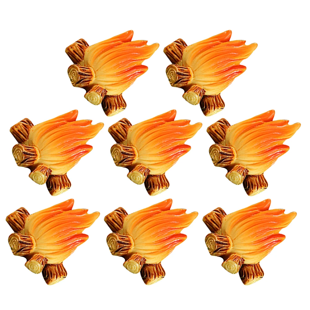 

8pcs Bonfire Decoration Ornaments Miniature Fire Model Faux Campfire Dollhouse Landscaping Supplies Gardening Accessories