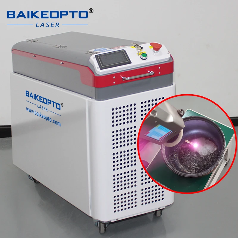 Continuous Laser Cleaning Machine Remove Rust Paint Surface Metal Raycus JPT MAX Mini Fiber Laser Cleaning Welding Machine