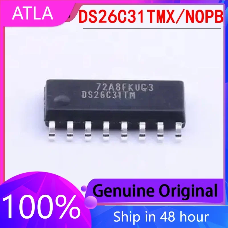 2PCS New DS26C31TMX/NOPB Package SOP16 Four Way Three State Differential Line Driver Original