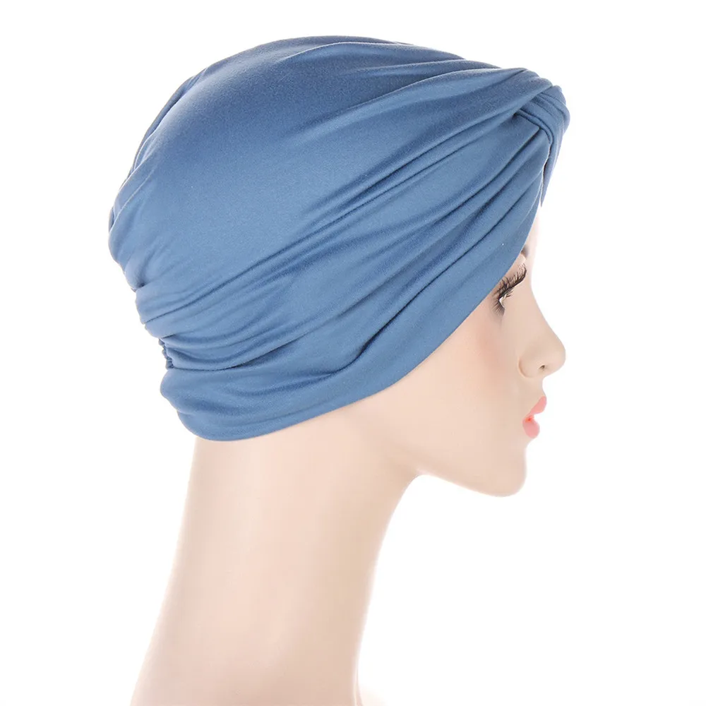 Frauen indischen Hijab Chemo Cap Stretch Innen hut Motorhaube Krebs Twist Knoten Haarausfall Mützen muslimischen Turbante für Femme Kopf bedeckung Wrap