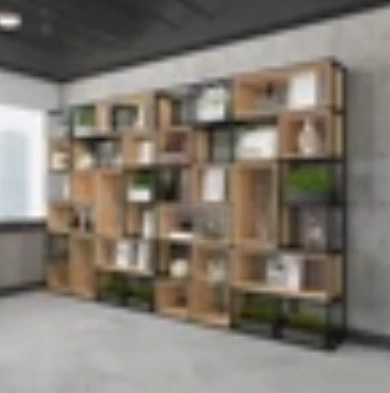 Multi-Layer Armazenamento e Display Rack, Divisória Simples Piso, Aço e Madeira Combinação Estante, Sala de estar