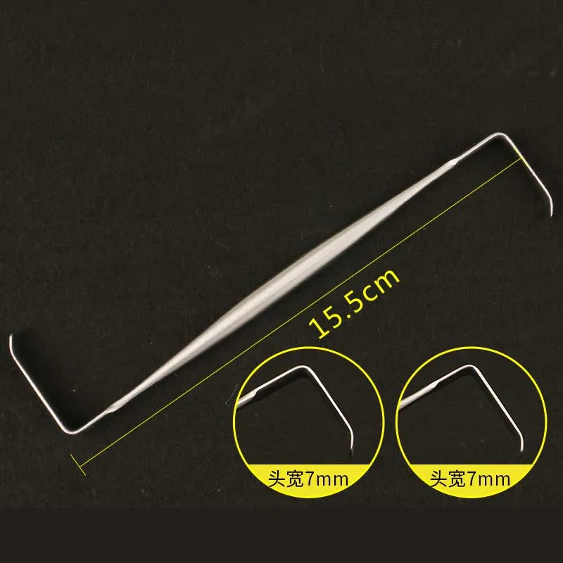 Gancho de ángulo recto Mandibular, instrumento de cirugía plástica de Nariz de acero inoxidable de doble cabeza, gancho de nariz tipo L, gancho de tracción profunda